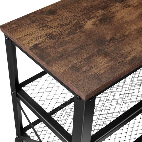 Étagère à Chaussures Style Industriel 101 X 305 X 455 Cm Bois Foncé