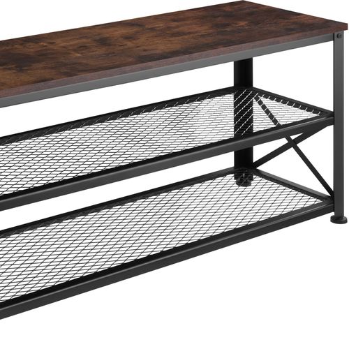 Étagère à Chaussures Style Industriel 101 X 305 X 455 Cm Bois Foncé