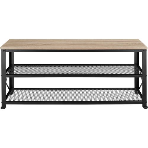 Étagère à Chaussures Style Industriel 101x305x455cm Bois Clair