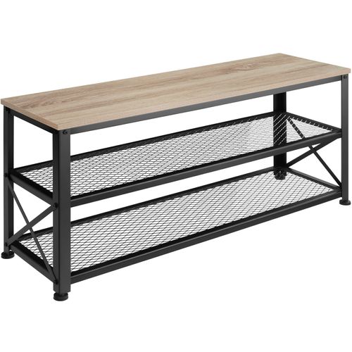 Étagère à Chaussures Style Industriel 101x305x455cm Bois Clair