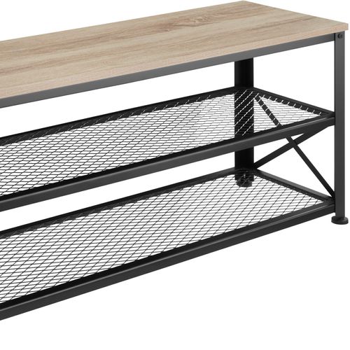 Étagère à Chaussures Style Industriel 101x305x455cm Bois Clair