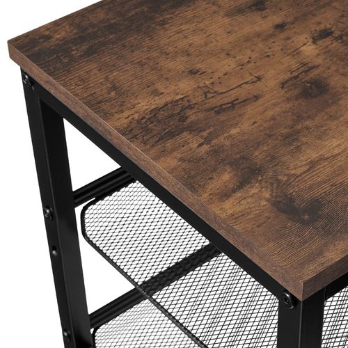 Étagère à Chaussures Style Industrie 755x305x455cm Bois Foncé