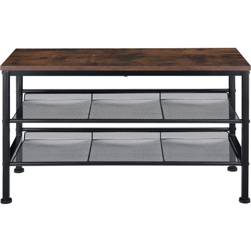 Étagère à Chaussures Style Industrie 755x305x455cm Bois Foncé