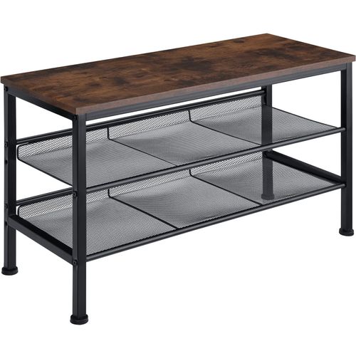 Étagère à Chaussures Style Industrie 755x305x455cm Bois Foncé