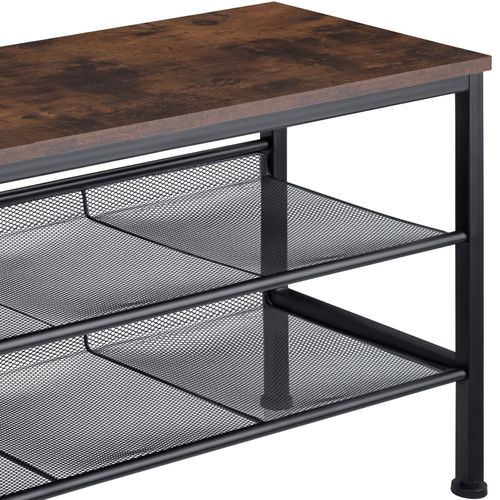 Étagère à Chaussures Style Industrie 755x305x455cm Bois Foncé