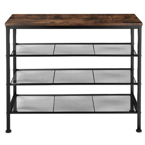 Étagère à Chaussures Style Industriel 805 X 305 X 725 Cm Bois Foncé