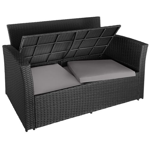 Salon De Jardin Noir/gris  129 X 68.5 X 75 Cm