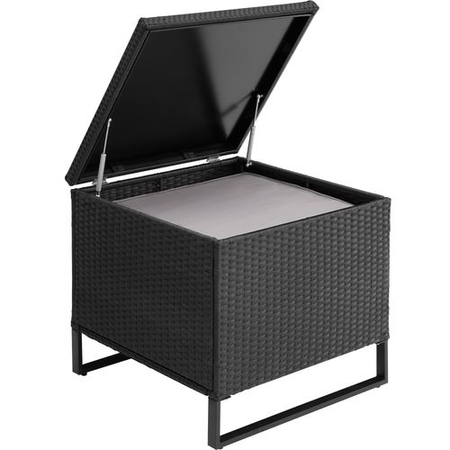 Canapé De Jardin Lounge En Rotin Noir  195 X 195 X 64 Cm