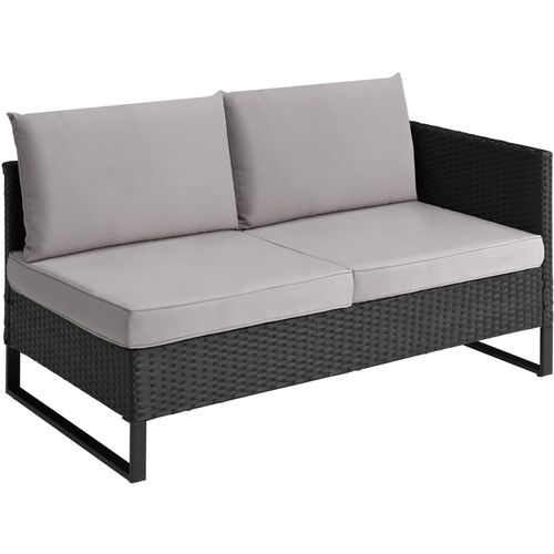 Canapé De Jardin Lounge En Rotin Noir  195 X 195 X 64 Cm