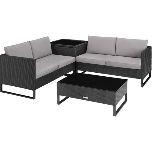 Canapé De Jardin Lounge En Rotin Noir  195 X 195 X 64 Cm