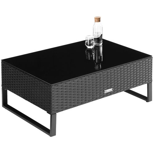 Canapé De Jardin Lounge En Rotin Noir  195 X 195 X 64 Cm