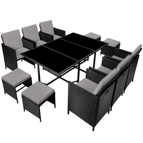 Salon De Jardin Noir/gris  53 X 53 X 87 Cm