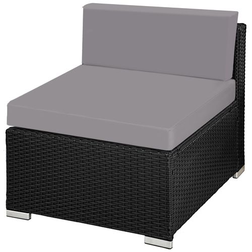 Canapé De Jardin Lounge En Rotin Noir/gris  66 X 76 X 65 Cm