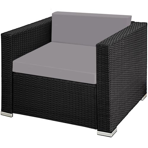 Canapé De Jardin Lounge En Rotin Noir/gris  66 X 76 X 65 Cm