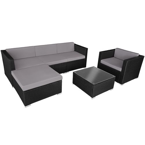 Canapé De Jardin Lounge En Rotin Noir/gris  66 X 76 X 65 Cm