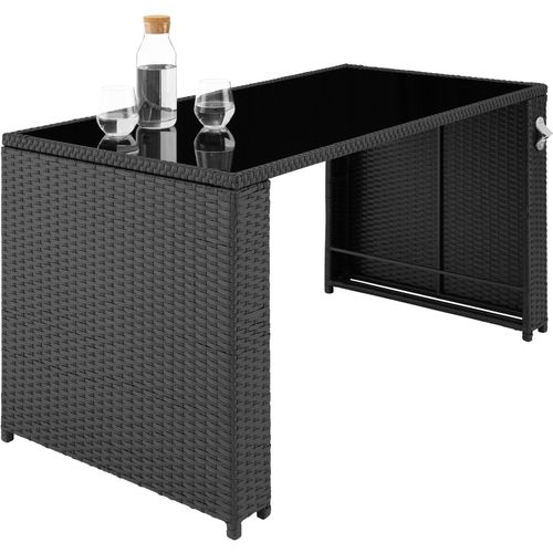 Salon De Jardin En Résine Tressée Noir/gris  202 X 130.5 X 92.5 Cm