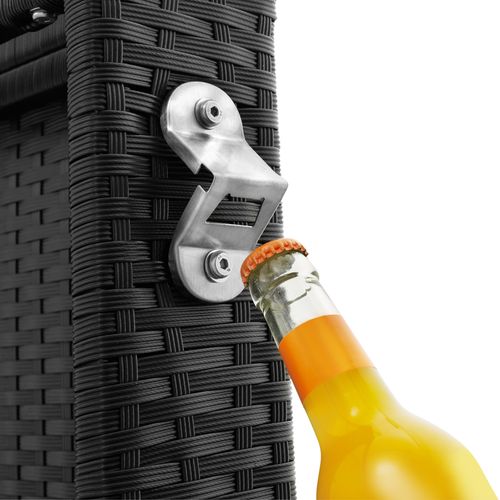 Salon De Jardin En Résine Tressée Noir/gris  202 X 130.5 X 92.5 Cm