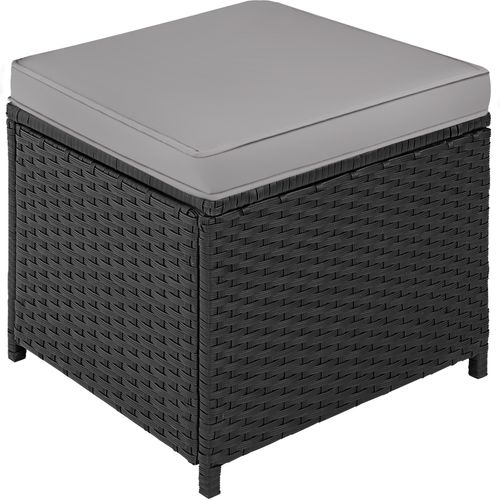 Salon De Jardin En Résine Tressée Noir/gris  202 X 130.5 X 92.5 Cm