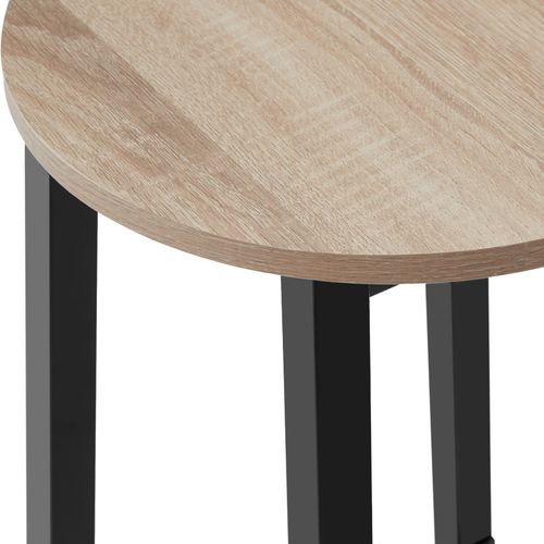 Lot De 2 Tabourets De Bar En Bois Et Acier Hauteur 66 Cm Bois Clair