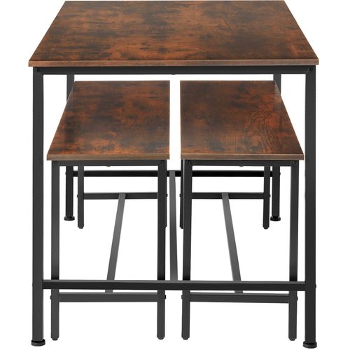 Ensemble Chaises De Salle à Manger 3 Pièces Bois Et Acier Bois Foncé