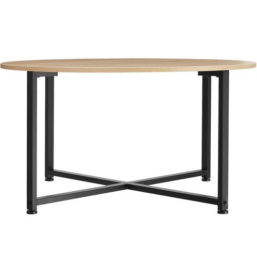 Table Basse Pour Salon Rond Style Industriel Bois Clair