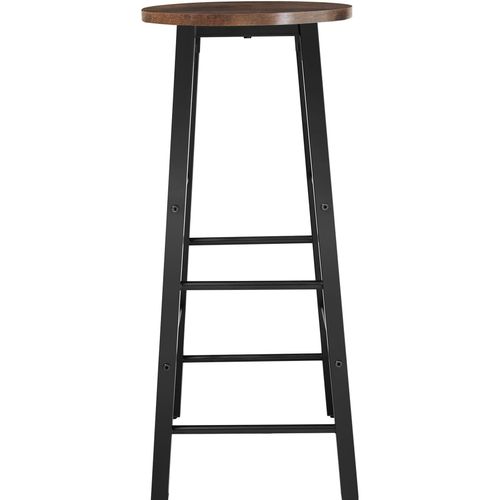 Lot De 2 Tabourets De Bar En Bois Et Acier Hauteur 72,5 Cm Bois Foncé
