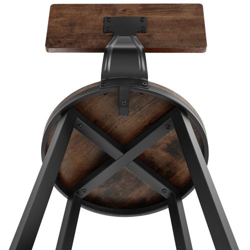 Lot De 2 Tabourets De Bar Style Industriel Hauteur 74 Cm Bois Foncé