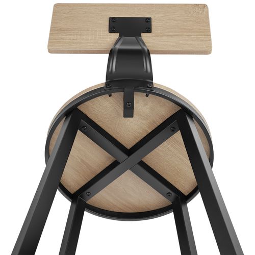 Lot De 2 Tabourets De Bar Style Industriel Bois Clair