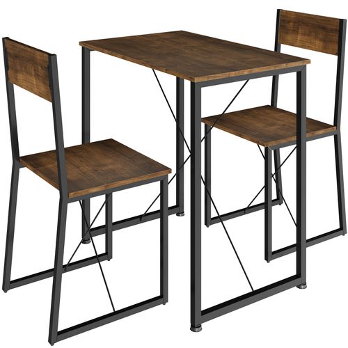Ensemble Chaises De Salle à Manger 3 Pièces Bois Et Acier Bois Foncé
