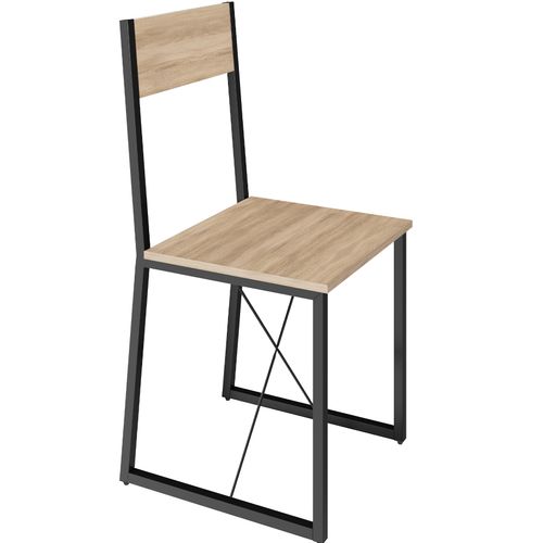 Ensemble Chaises De Salle à Manger 3 Pièces Bois Et Acier Bois Clair
