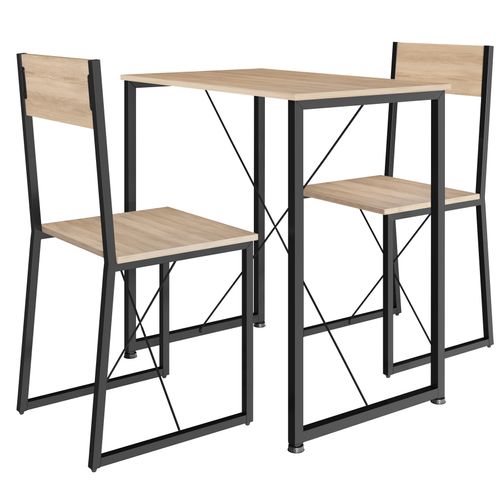 Ensemble Chaises De Salle à Manger 3 Pièces Bois Et Acier Bois Clair