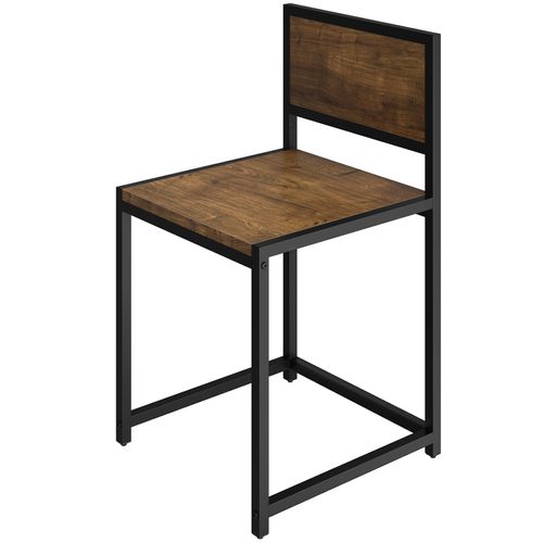 Ensemble Chaises De Salle à Manger 3 Pièces Bois Et Acier Bois Foncé