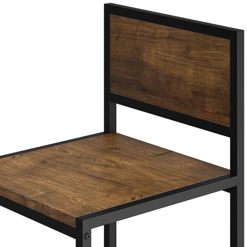 Ensemble Chaises De Salle à Manger 3 Pièces Bois Et Acier Bois Foncé