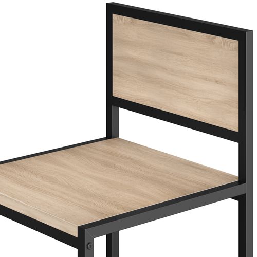 Ensemble Chaises De Salle à Manger 3 Pièces Bois Et Acier Bois Clair