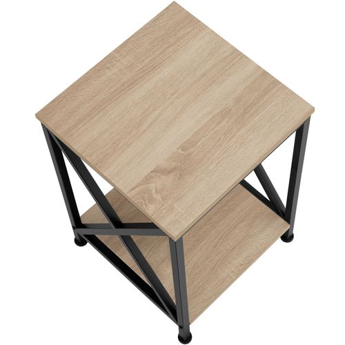 Table D'appoint Style Industriel 40,5 X 40,5 X 52,5 Cm Bois Clair