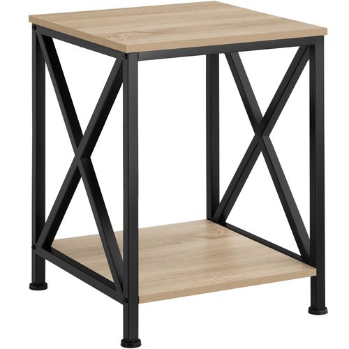 Table D'appoint Style Industriel 40,5 X 40,5 X 52,5 Cm Bois Clair