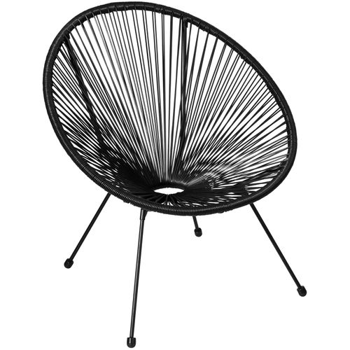 Ensemble De 2 Chaises De Jardin Avec Table Noir 190 X 149 X 78 Cm