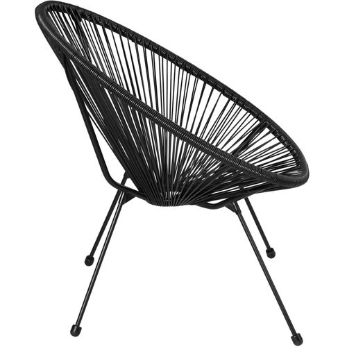 Ensemble De 2 Chaises De Jardin Avec Table Noir 190 X 149 X 78 Cm