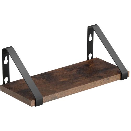 Lot De 3 Étagères Murales Design Style Industriel Bois Foncé