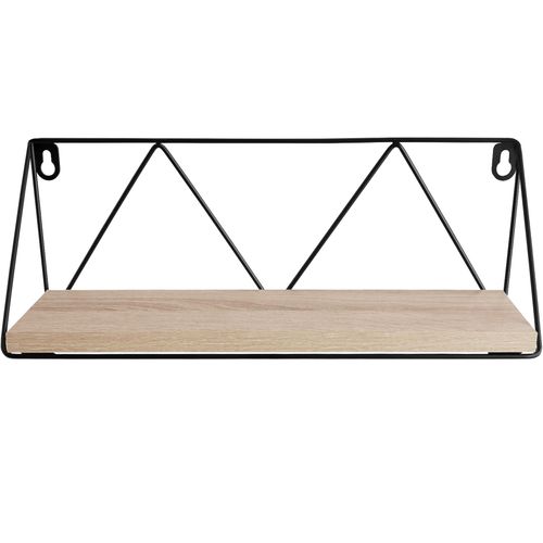 Lot De 2 Étagères Murales Style Industriel 15kg Max. Bois Clair