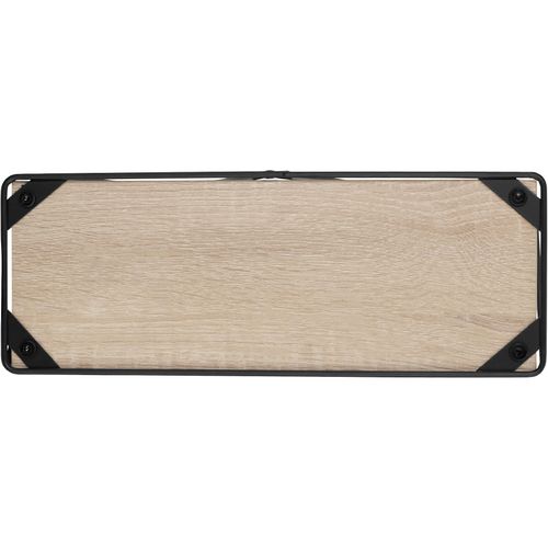 Lot De 2 Étagères Murales Style Industriel 15kg Max. Bois Clair