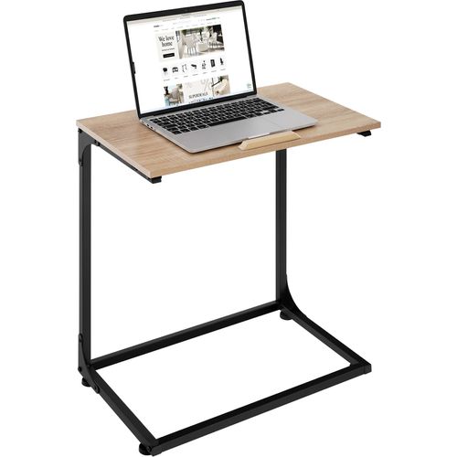 Table D'appoint Style Industriel 55 X 35 X 66,5 Cm Bois Clair