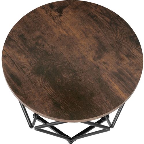 Ensemble De 2 Tables Basses En Forme De Diamant Bois Foncé
