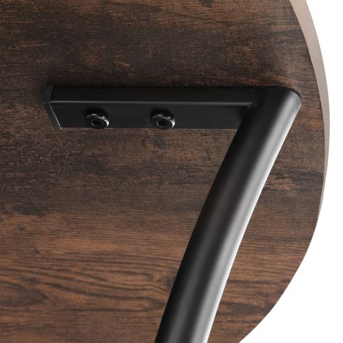 Table D'appoint Style Industriel 55 X 56 Cm Bois Foncé