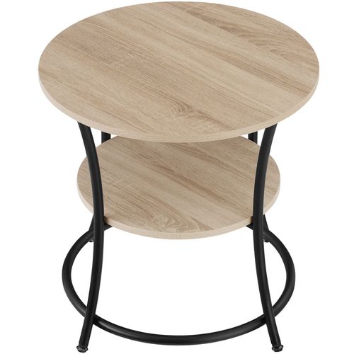Table D'appoint Style Industriel 55 X 56 Cm Bois Clair