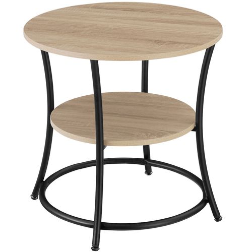 Table D'appoint Style Industriel 55 X 56 Cm Bois Clair