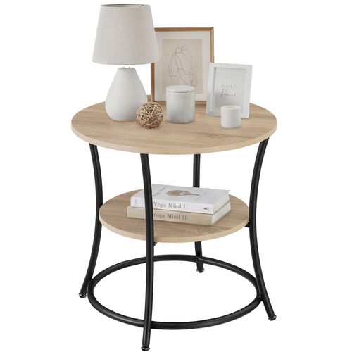 Table D'appoint Style Industriel 55 X 56 Cm Bois Clair