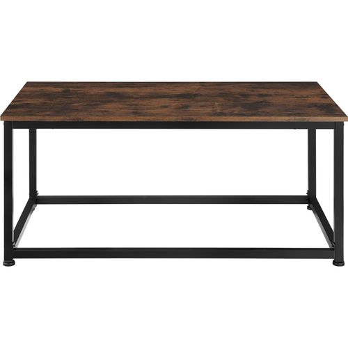 Table Basse De Salon Rectangulaire Style Industriel Bois Foncé
