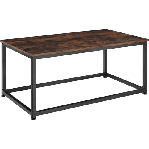 Table Basse De Salon Rectangulaire Style Industriel Bois Foncé