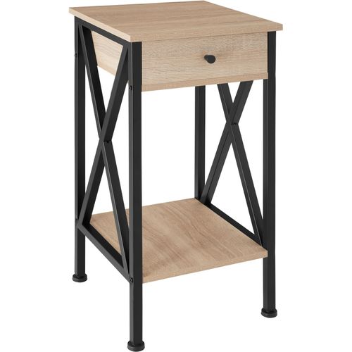 Table D'appoint Style Industriel 35 X 35 X 70,5 Cm Bois Clair
